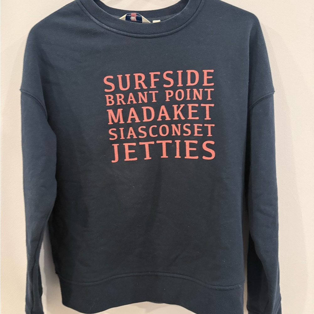 Vineyard Vines Blue and Pink Crewneck Sweater